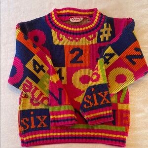 Colorful Number Pattern Sweater 4/5T